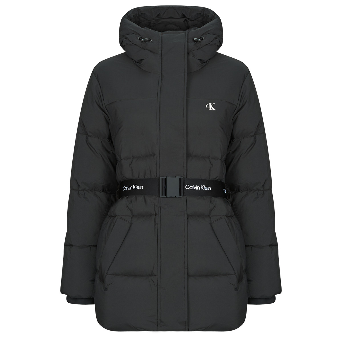 Calvin Klein Jeans - BELTED MIDWEIGHT PUFFER - Black