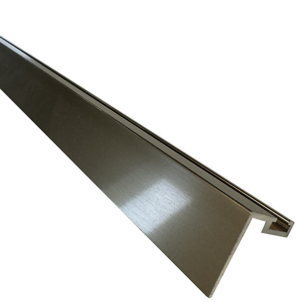 Cornière basse pour placard coulissant, rainure pour balai anti-poussière 1500mm - Poli Bronze