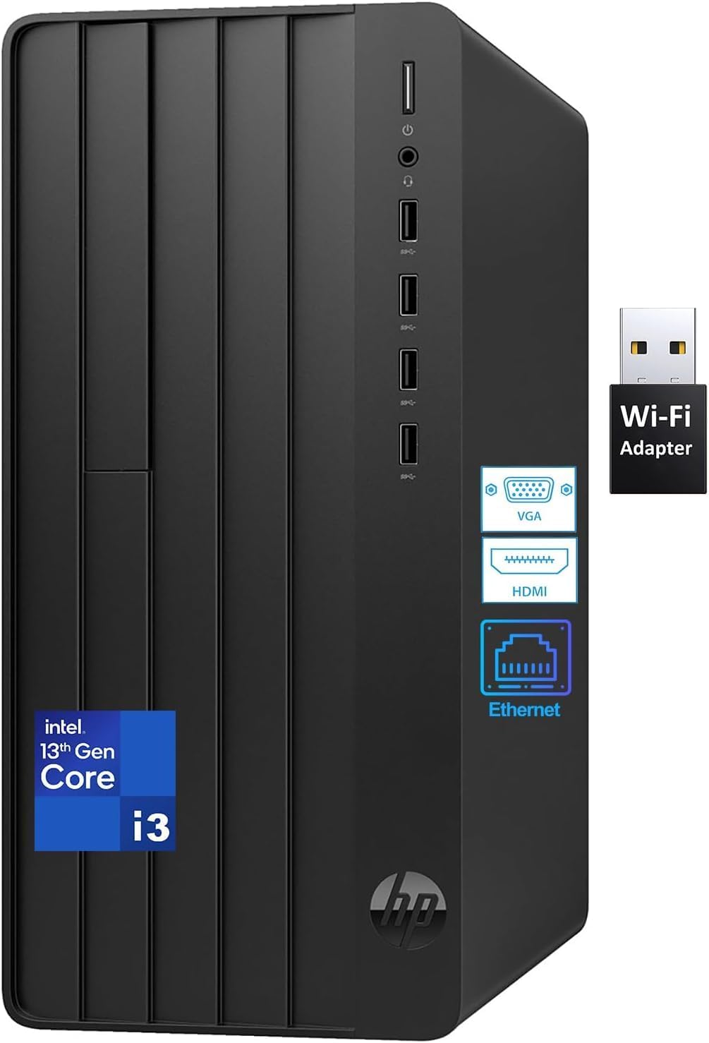 HP Desktop Computer Tower for Home Student & Business  13th Gen Intel Quad-Core Processor  16gb Ddr4 Ram  256gb Pcie Ssd  WiFi Adapter  Vga  Rj-45  Hdmi  Keyboard and Mouse  Windows 11 Home