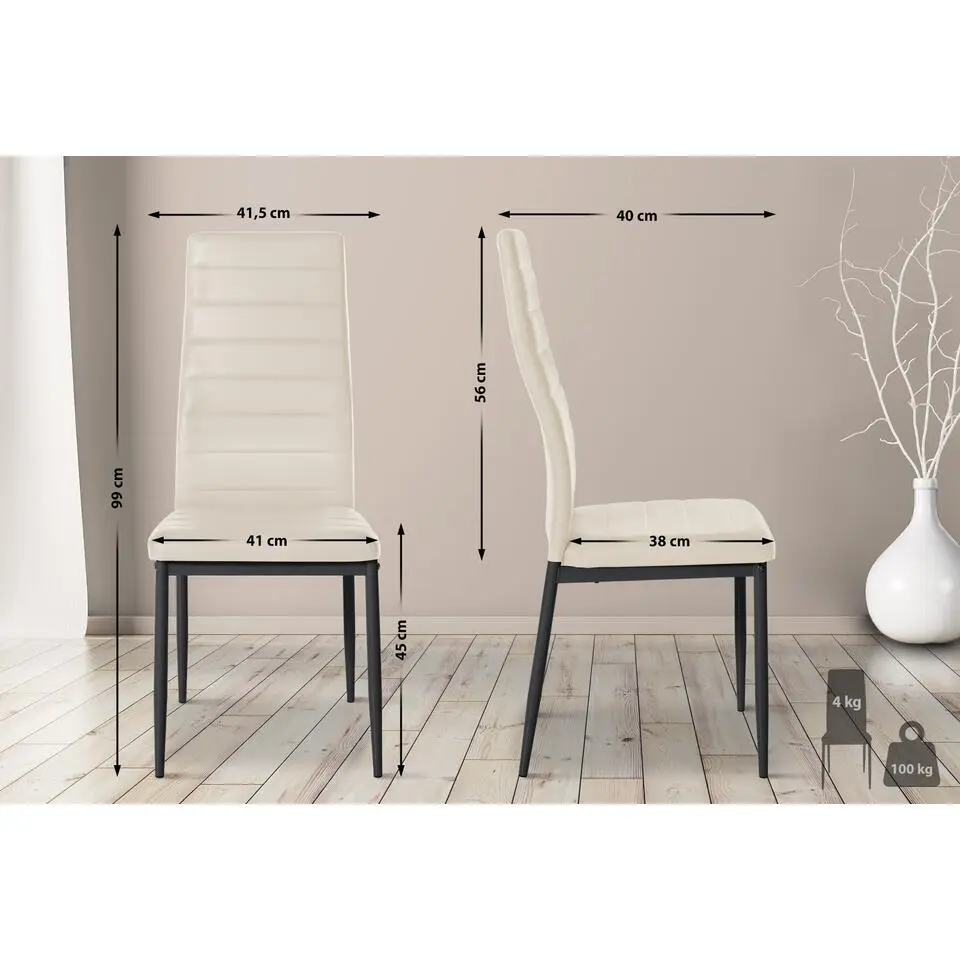 CLP Eetkamerstoel Mayfair Kunstleer - creme