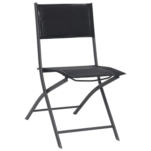 NNEVL Folding Outdoor Chairs 2 pcs Steel and Textilene