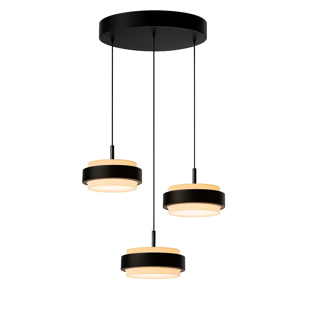 Freelight hanglamp Puleggia - 3 lichts - 33 x 150  cm - zwart