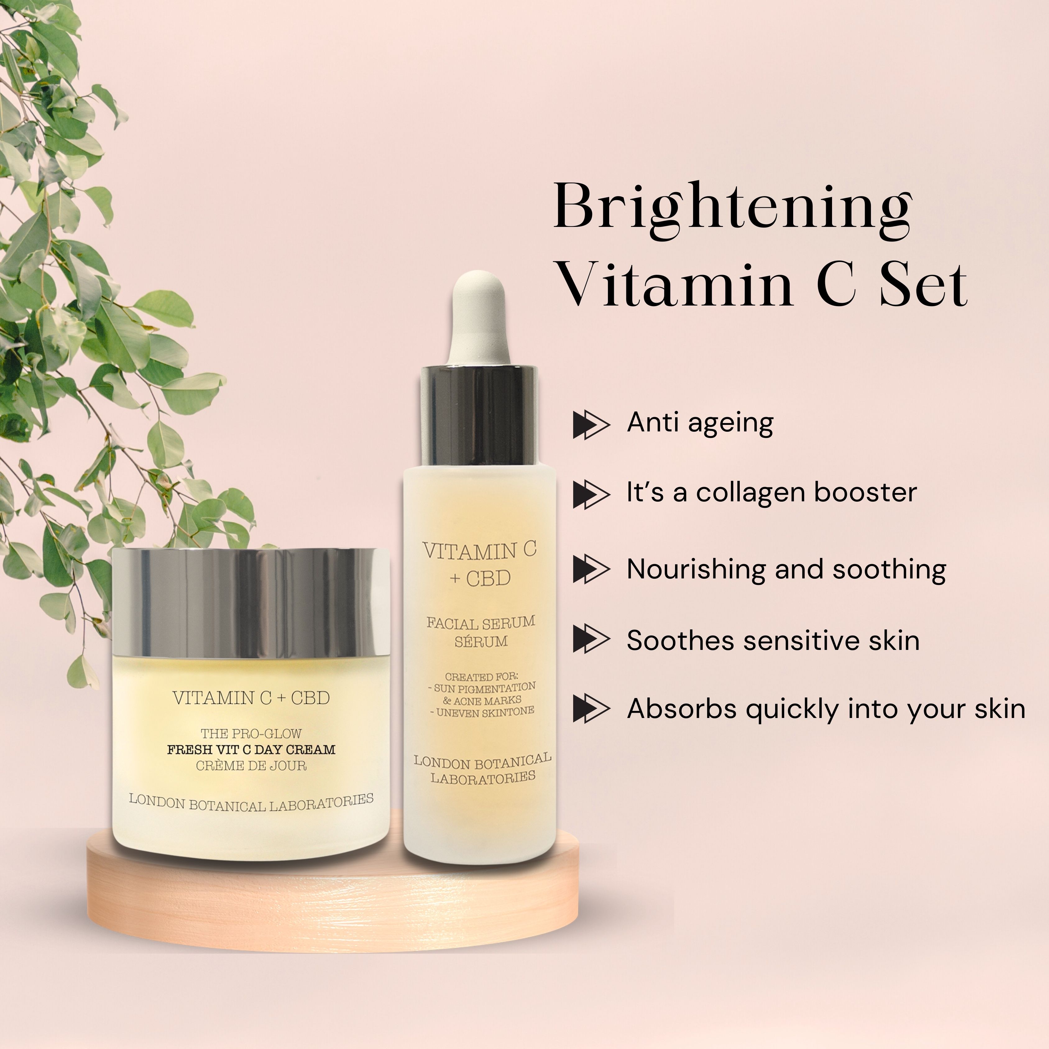 London Botanical Laboratories Vitamin C Day cream Anti-Aging 50ml   Vitamin C Anti-Aging Serum 30ml