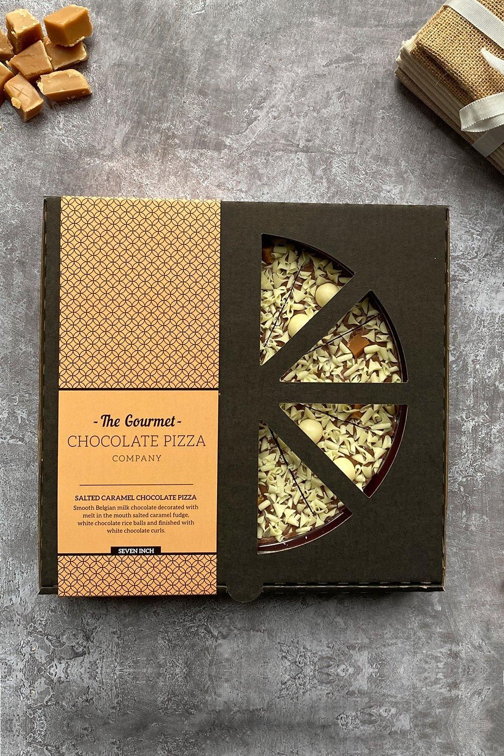 The Gourmet Chocolate Pizza Co Salted Caramel 7 inch Chocolate Pizza