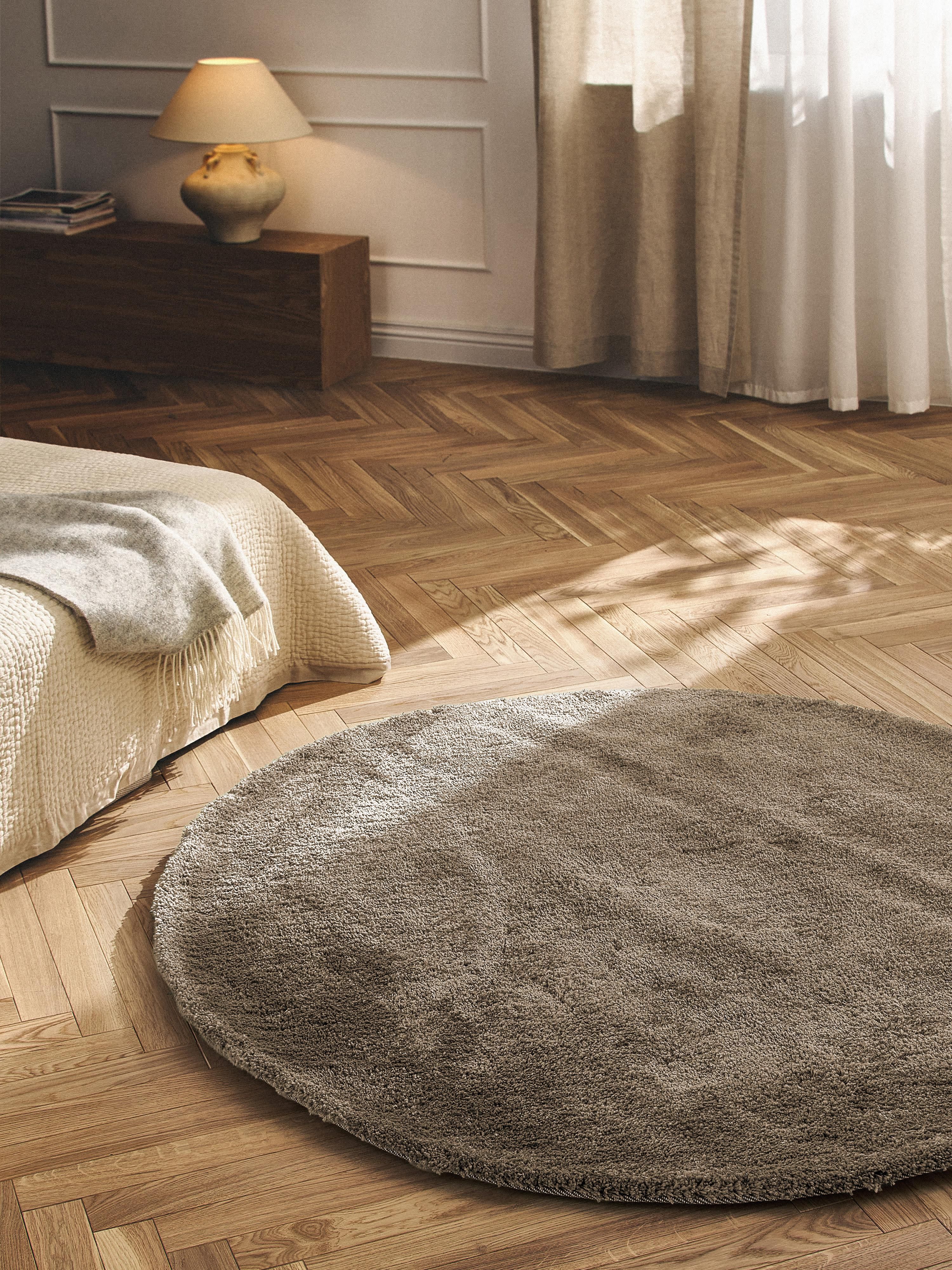 Flauschiger runder Hochflor-Teppich Leighton