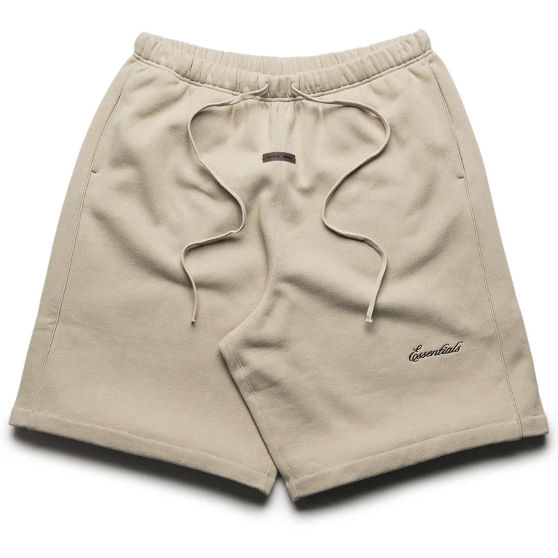 Fear Of God Essentials Basketball Fleece Shorts With Piping - Abbey Stone