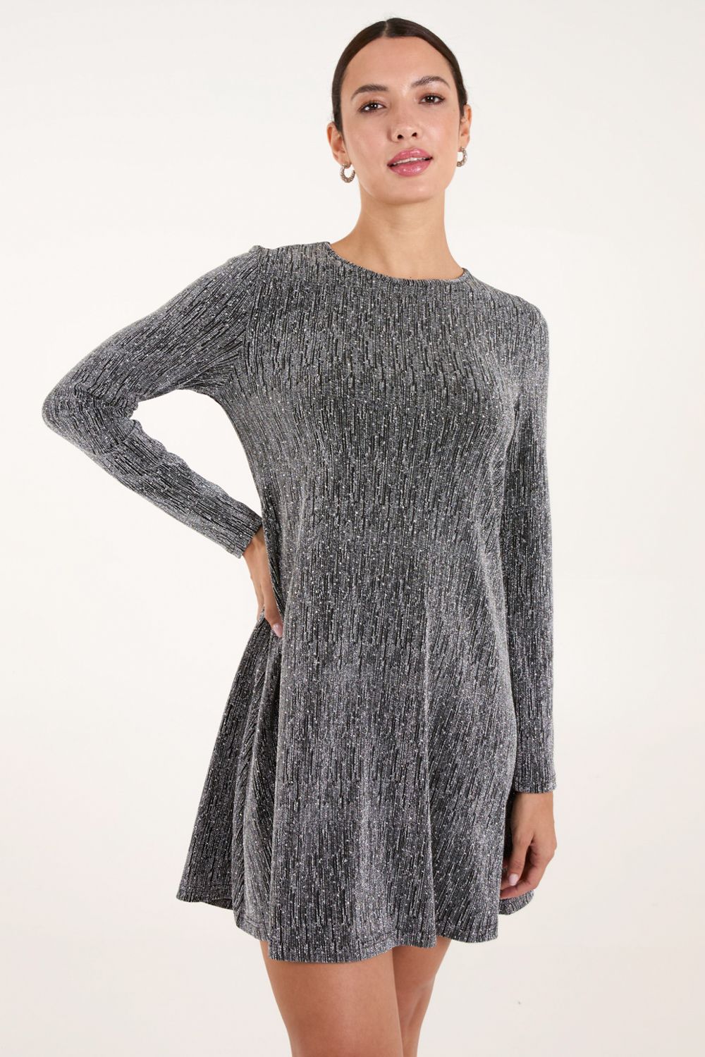 Blue Vanilla Lurex Diamante Swing Dress