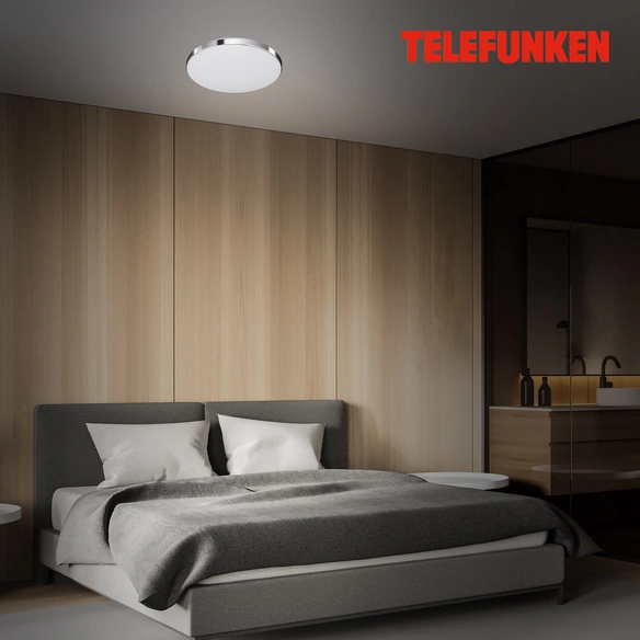 Leuchte, LED Deckenleuchte, 16 W, weiß-chrom