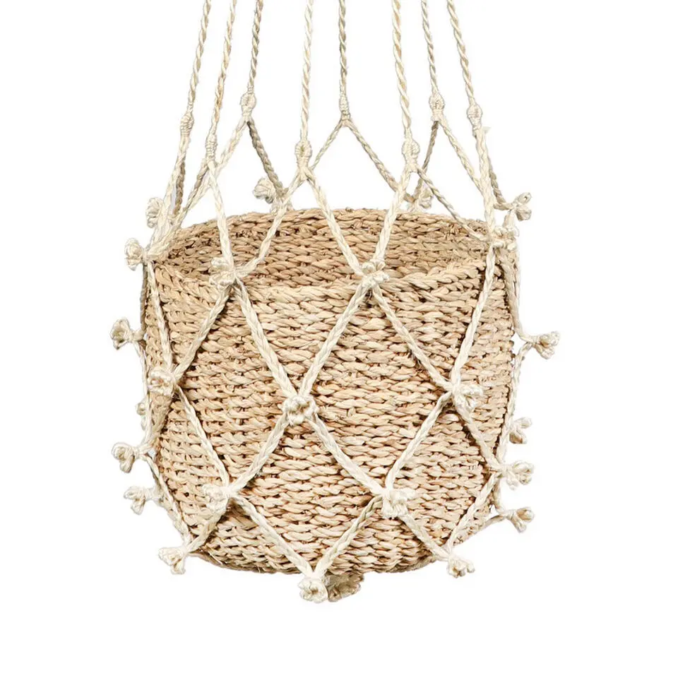 Natural Living plantenhanger met zeegras pot - H110 cm - D25 cm