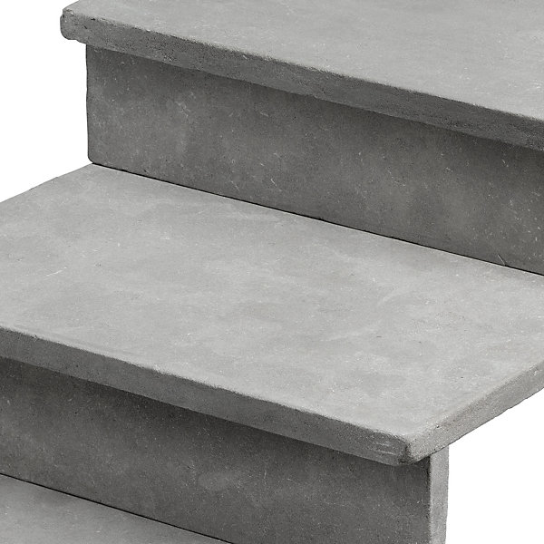Dessus de marche Pierre de l'Atlas Gris 60x40x3 cm Bord Droit (à l'unité) - RO'MA NATURE
