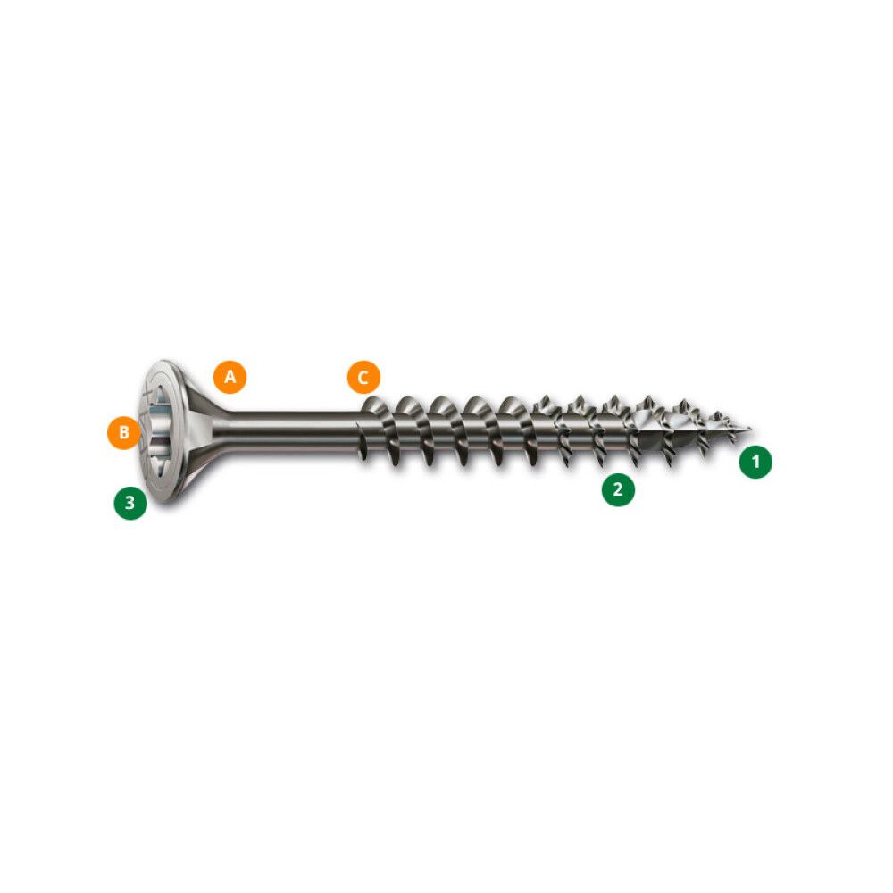 TRESKRUE SPAX RUSTFRI A2 TRX 6X80MM 80STK