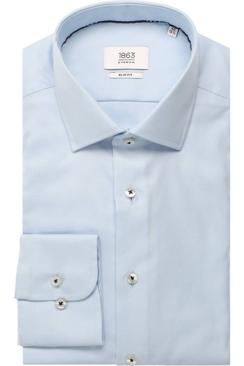 ETERNA 1863 Slim Fit Hemd hellblau, Strukturiert