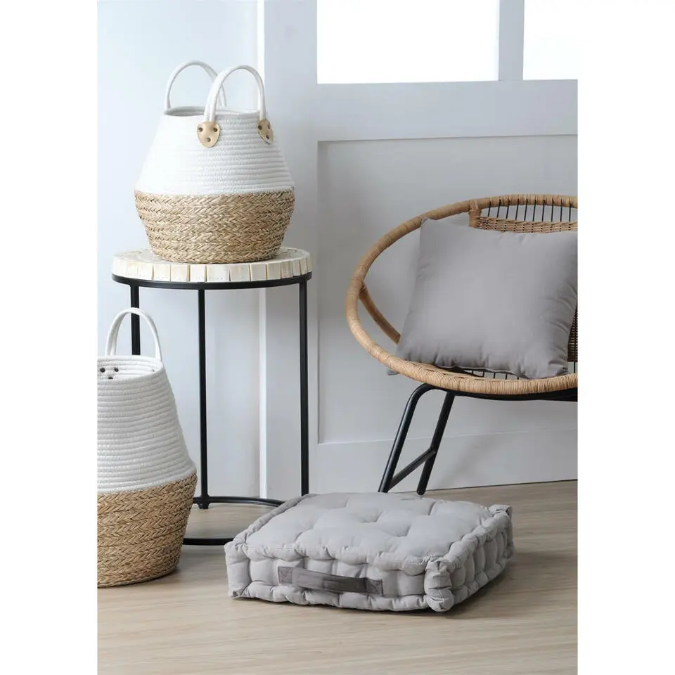 Stof Textile Vloerkussen DUO - betongrijs - 45 x 45 x 10 cm