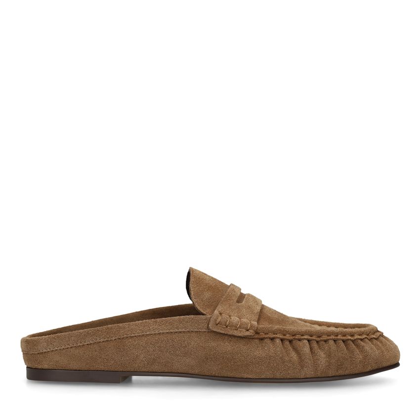 Manfield Beige suède muiltjes