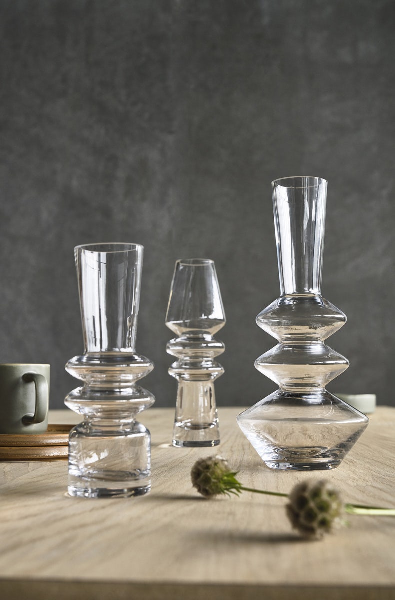 Villa Collection Trio glazen vaas - 7 x 20 cm