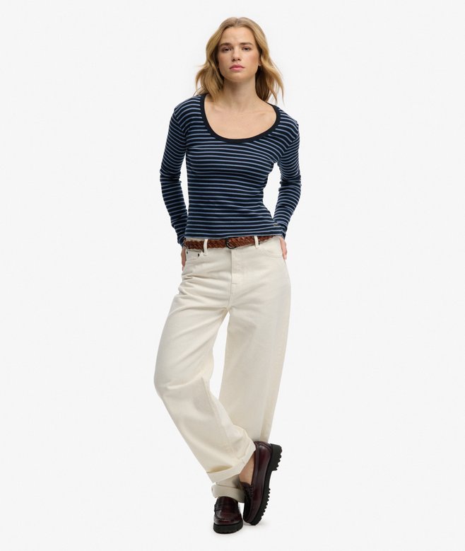 Athletic Essentials Striped Long Sleeve Top