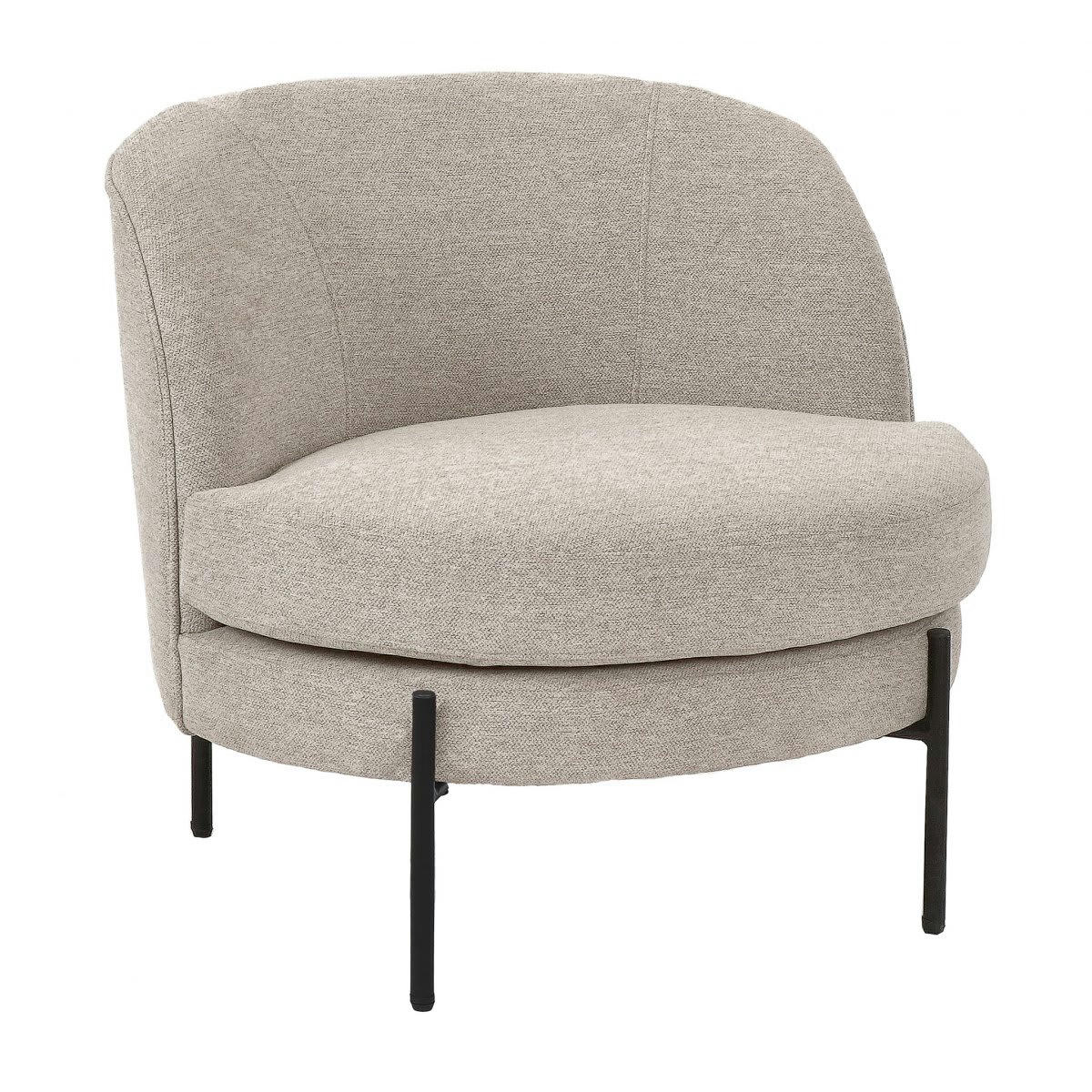 MILES - Fauteuil rond style moderne en tissu beige