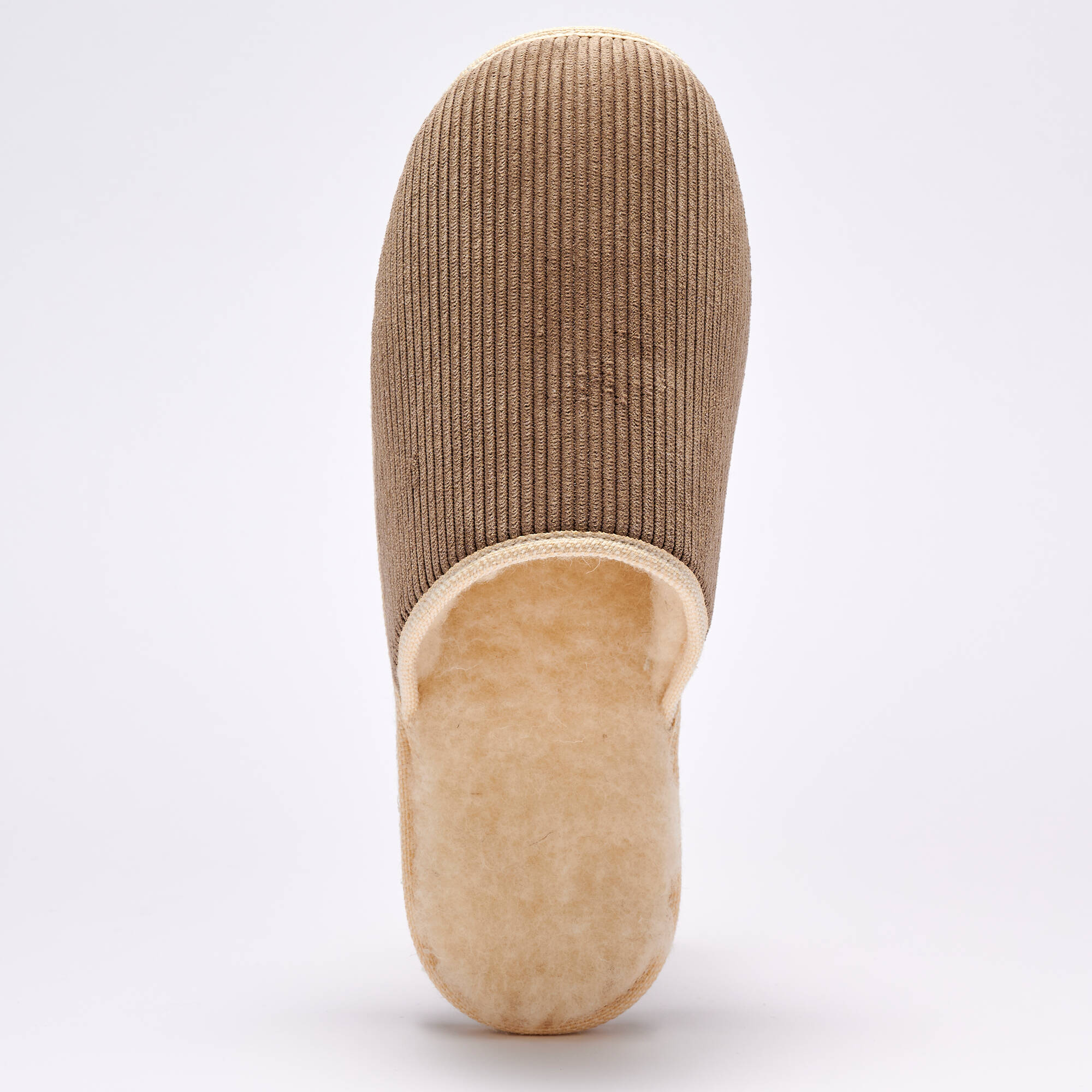 Mules silencieuses velours fourrées laine