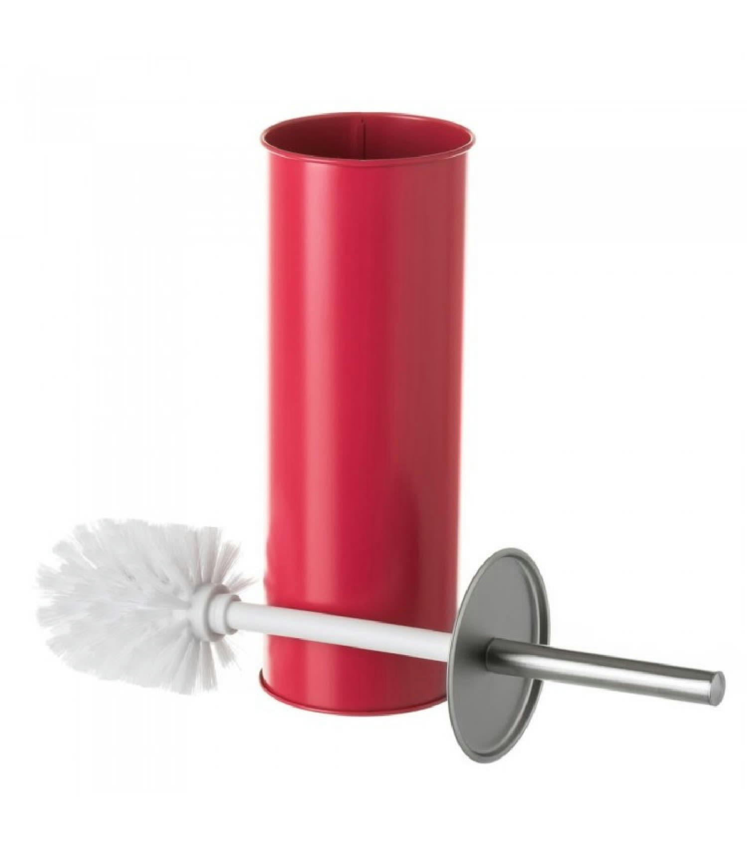 - Balai brosse WC en métal rouge