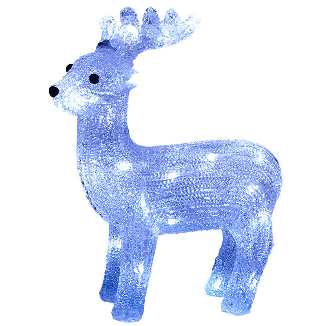 Renne de No&euml;l lumineux blanc froid 30 led