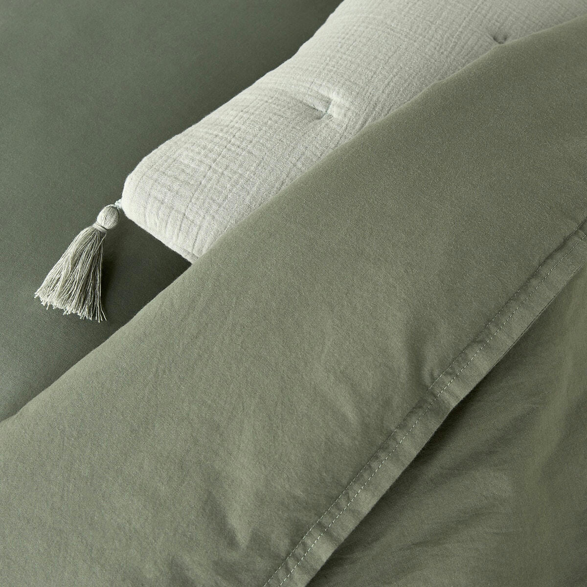 Couvre lit matelassé uni en coton lavé Dojo