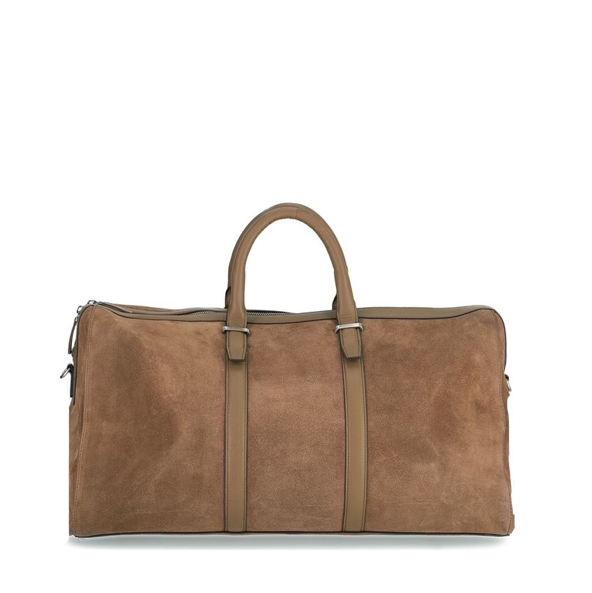 Manfield Taupe suède weekendtas
