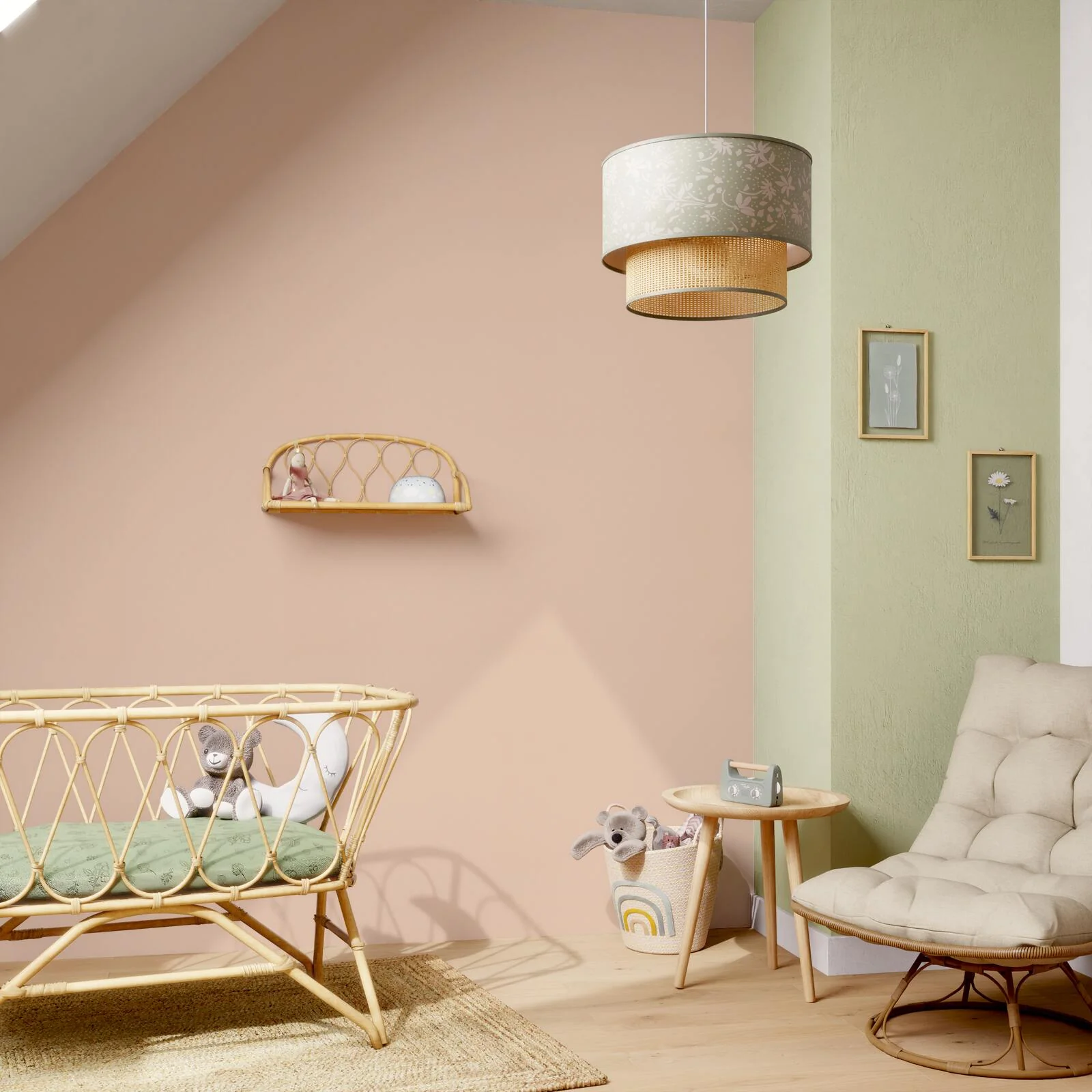 Papier peint intissé BAMBINO coloris beige orangé