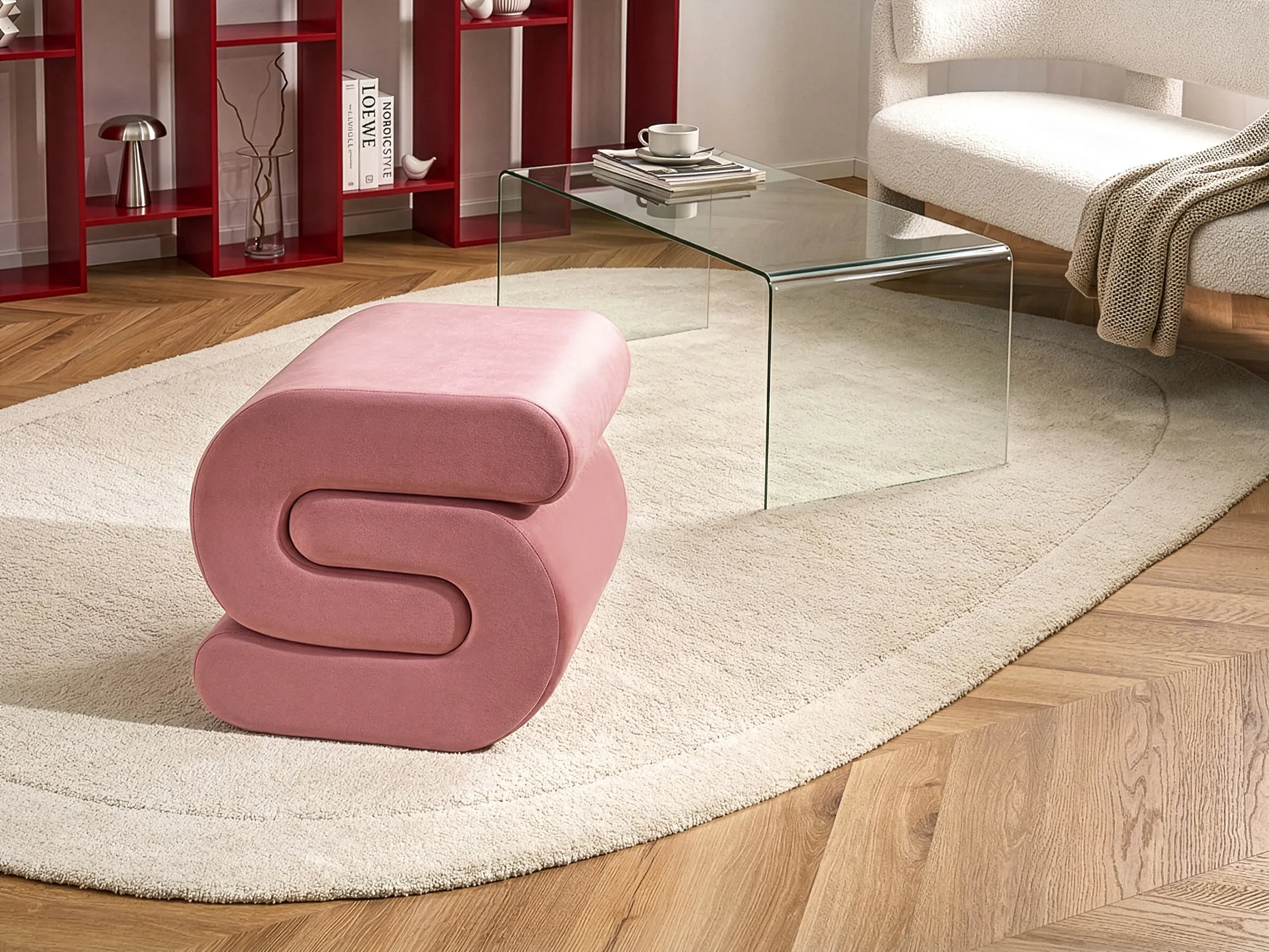 Pouffe ARCADIA Velvet Pink