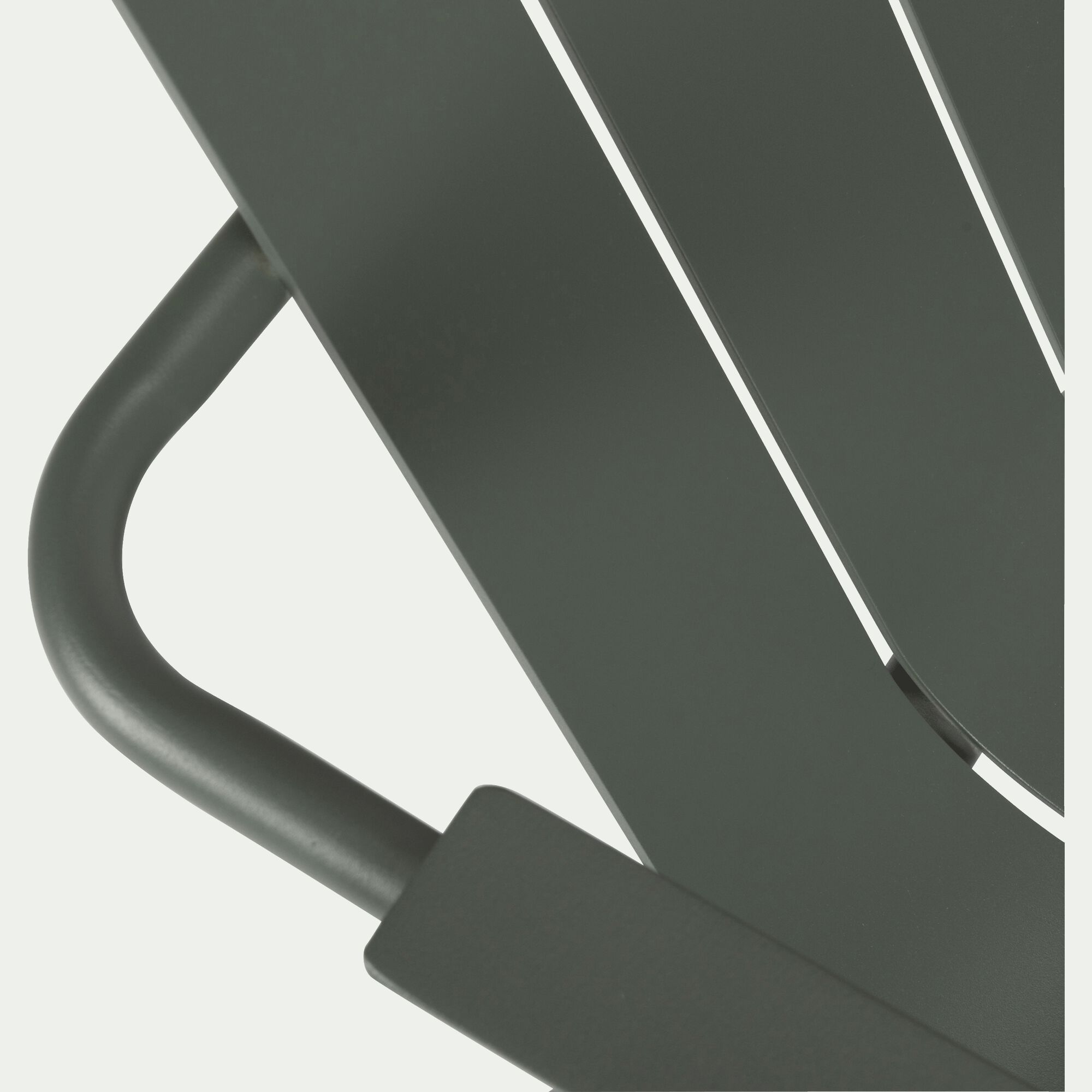 PARADOU - Fauteuil de jardin avec accoudoirs en aluminium - vert cèdre