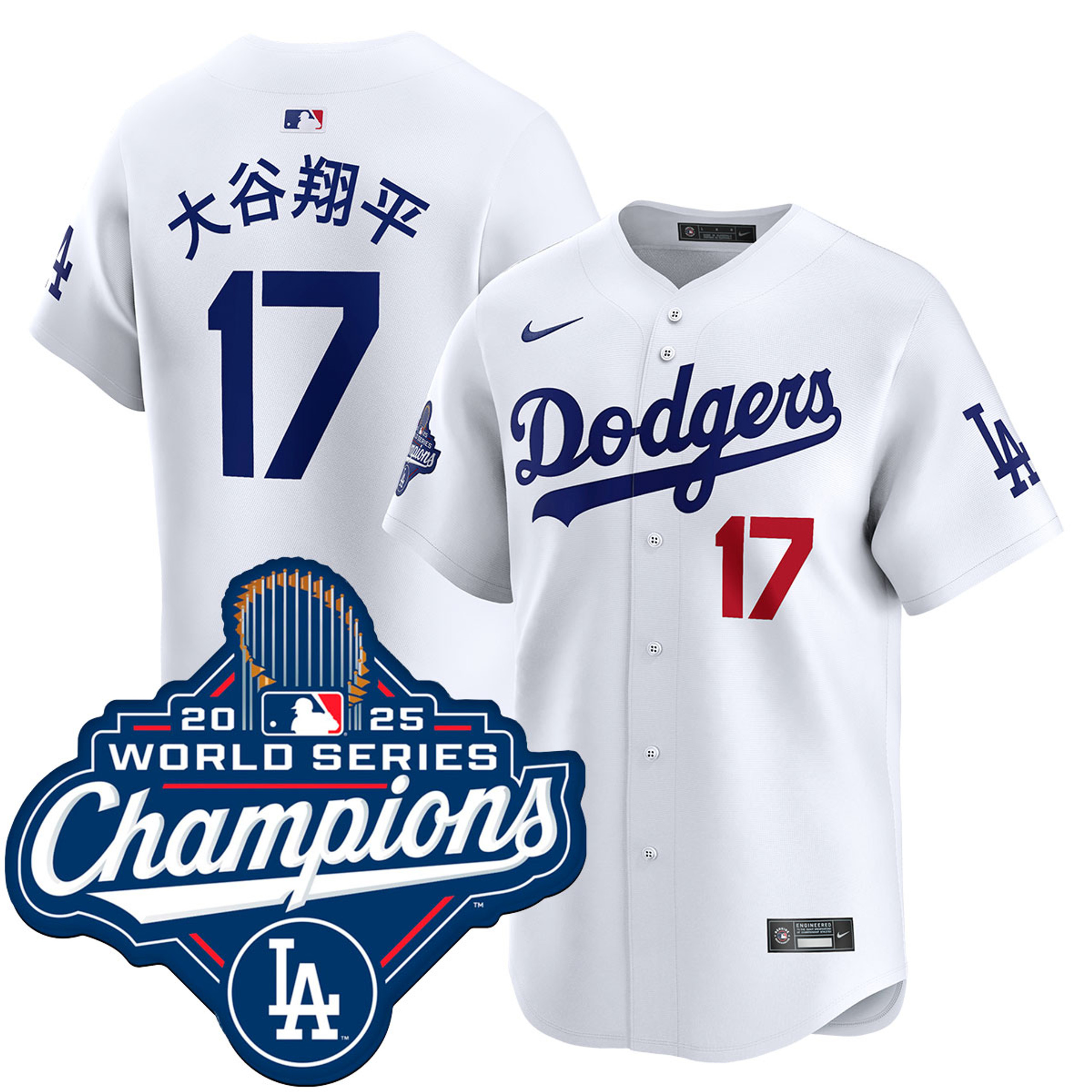 Shohei Ohtani Los Angeles Dodgers Nike 2025 World Series Champions Collection Limited Jersey – White