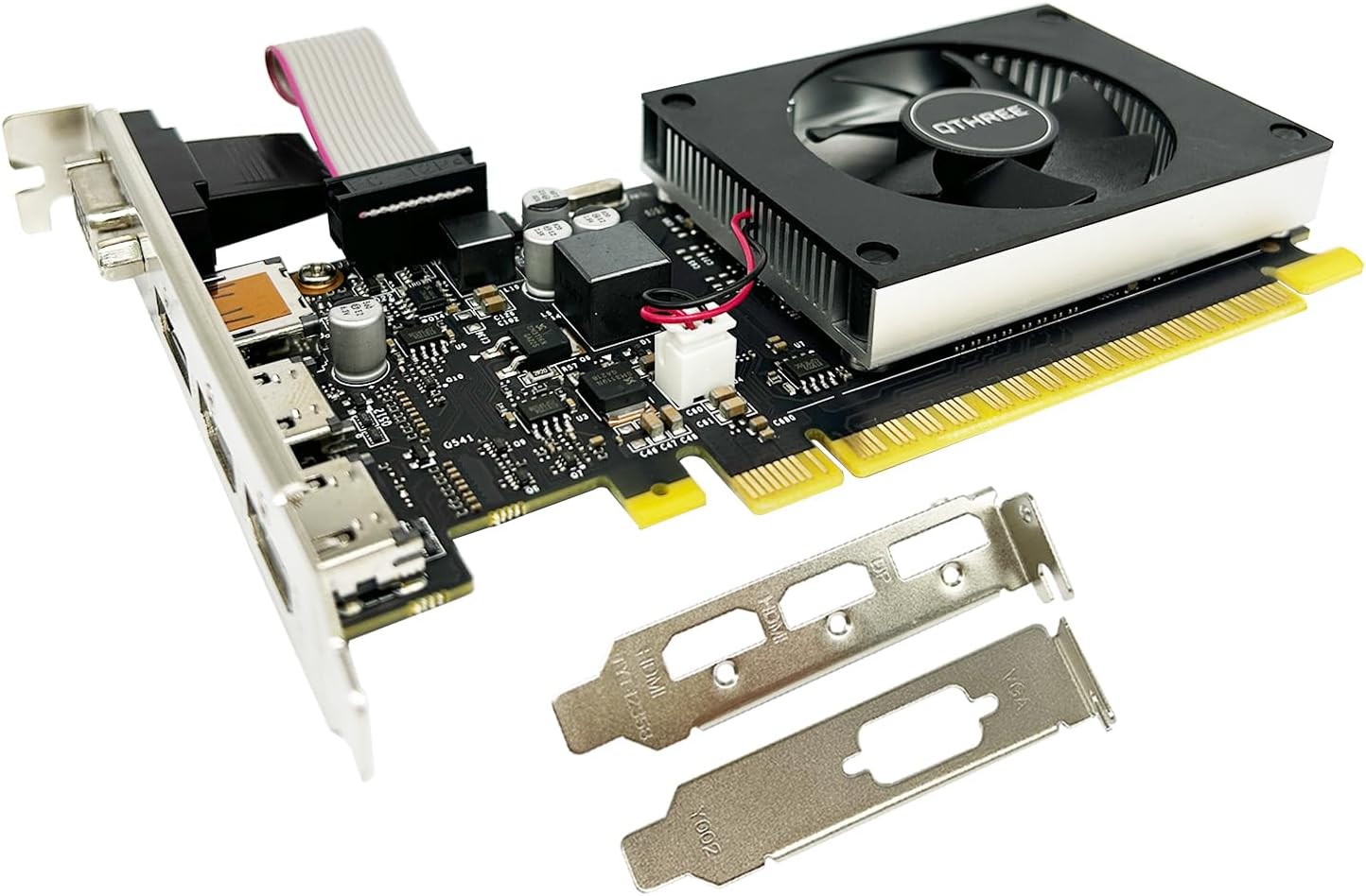 QTHREE GeForce GT 730 4GB Graphics Card,2X HDMI, DP,VGA,DDR3,64 Bit,Low Profile Video Card for PC,Computer GPU,PCI Express X8,SFF,DirectX 12,Support Winows 11
