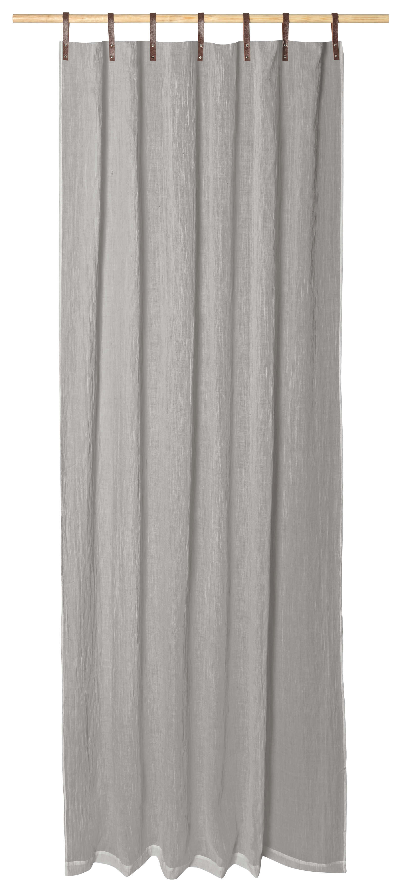 EVI - Panneau voilage finition pattes aspect cuir gris clair 245 x 135