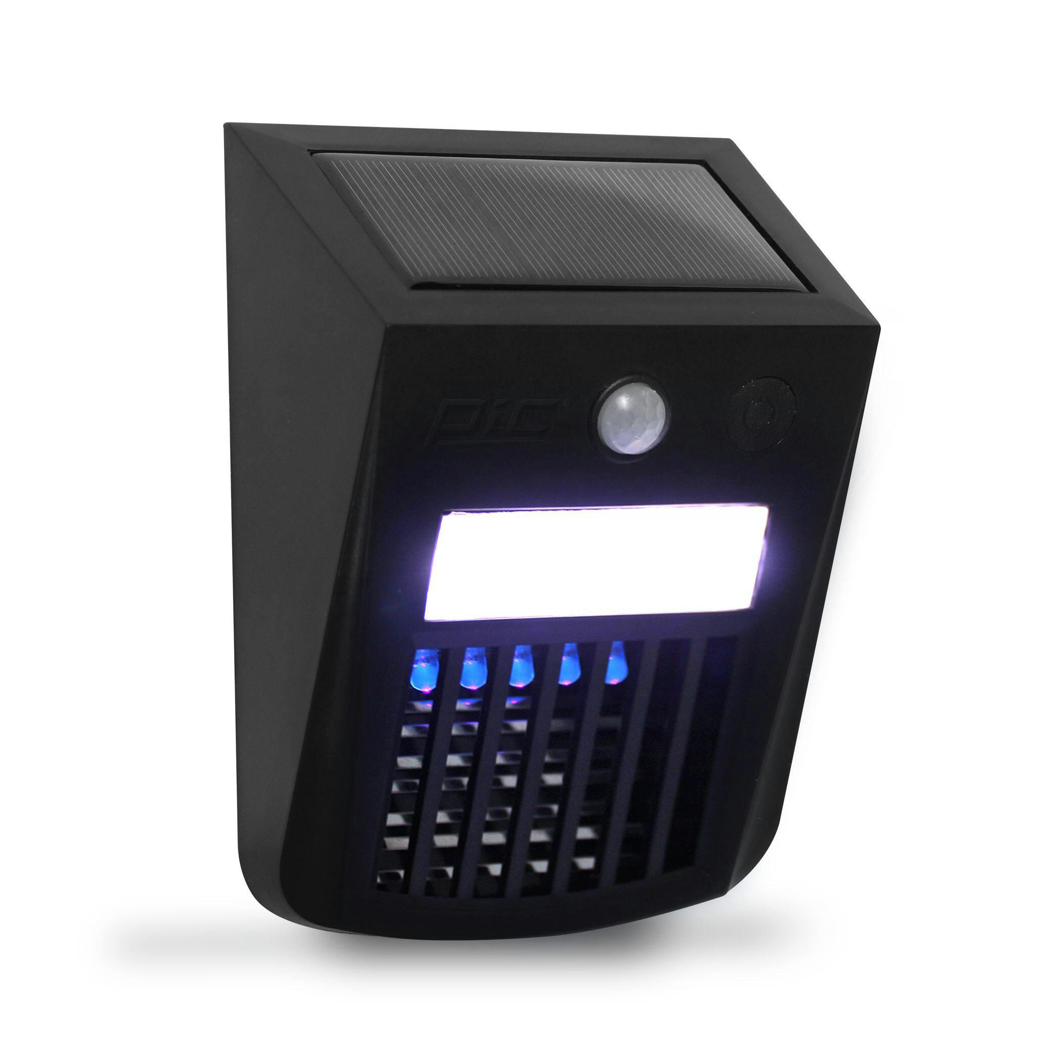 PIC 700V 6-Hour Solar Weather-Proof UV-A Mosquito/Bug Zapper & Motion LED Light