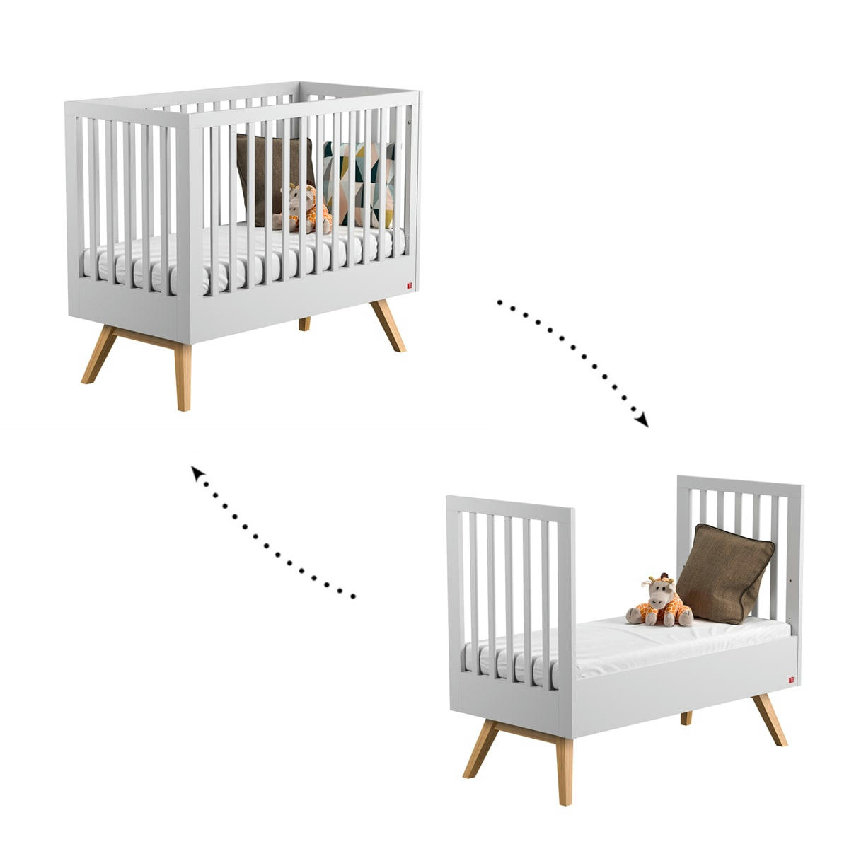 NAUTIS - Lit évolutif 70x140 blanc