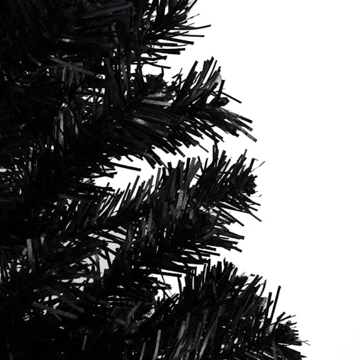 NNEVL Artificial Christmas Tree with LEDs&Stand Black 210 cm PVC