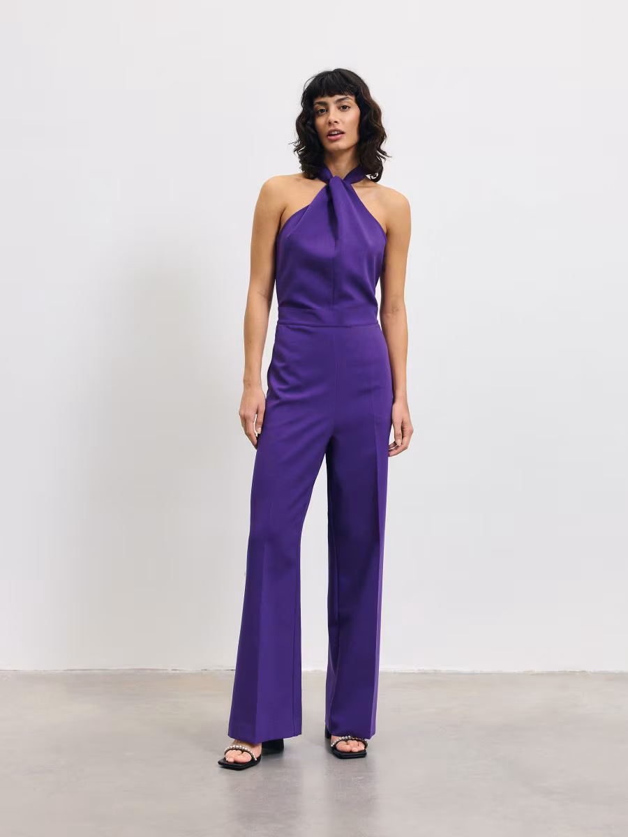 Jumpsuit With Racer Neck