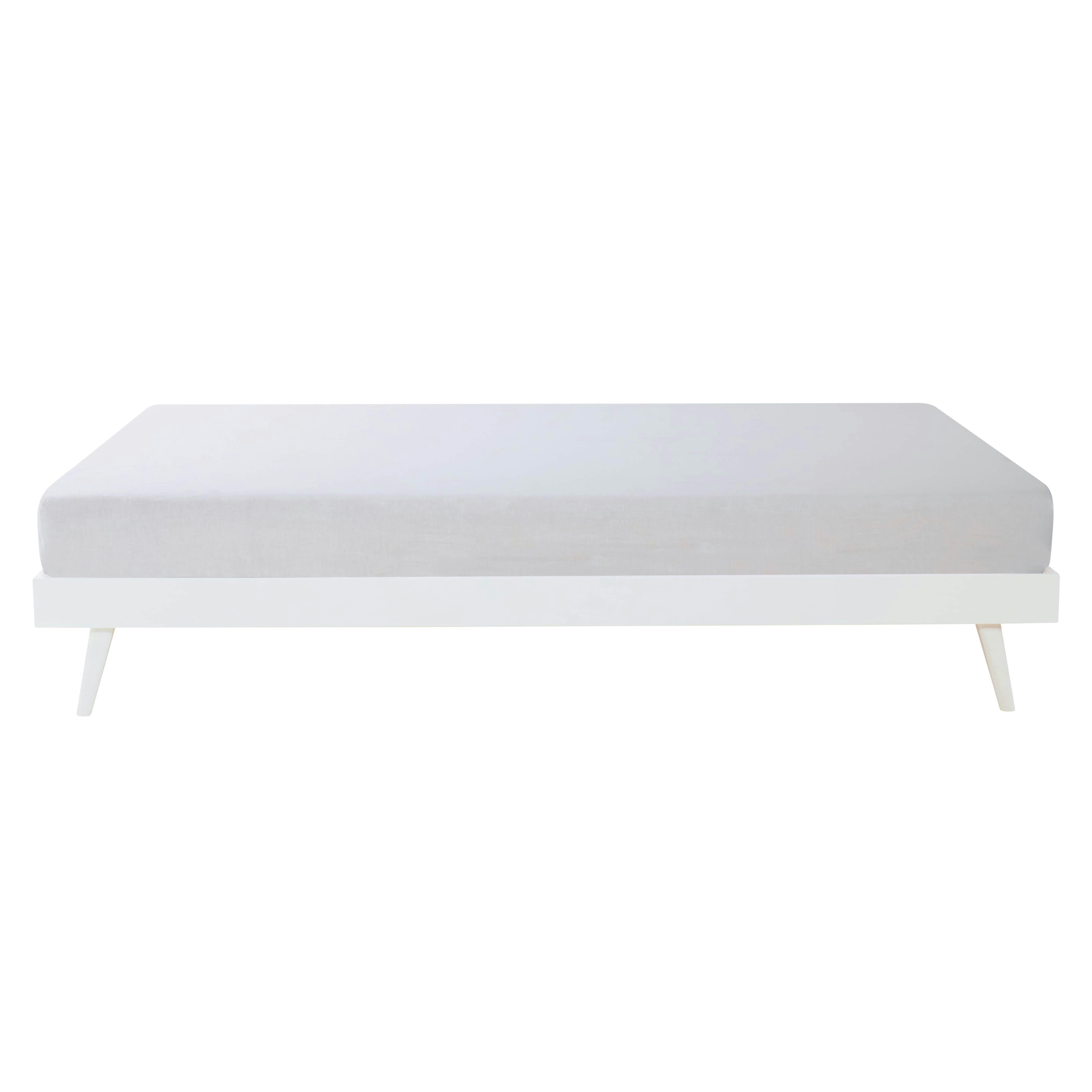 Sixties - Lit banquette style scandinave 140x190 en pin blanc