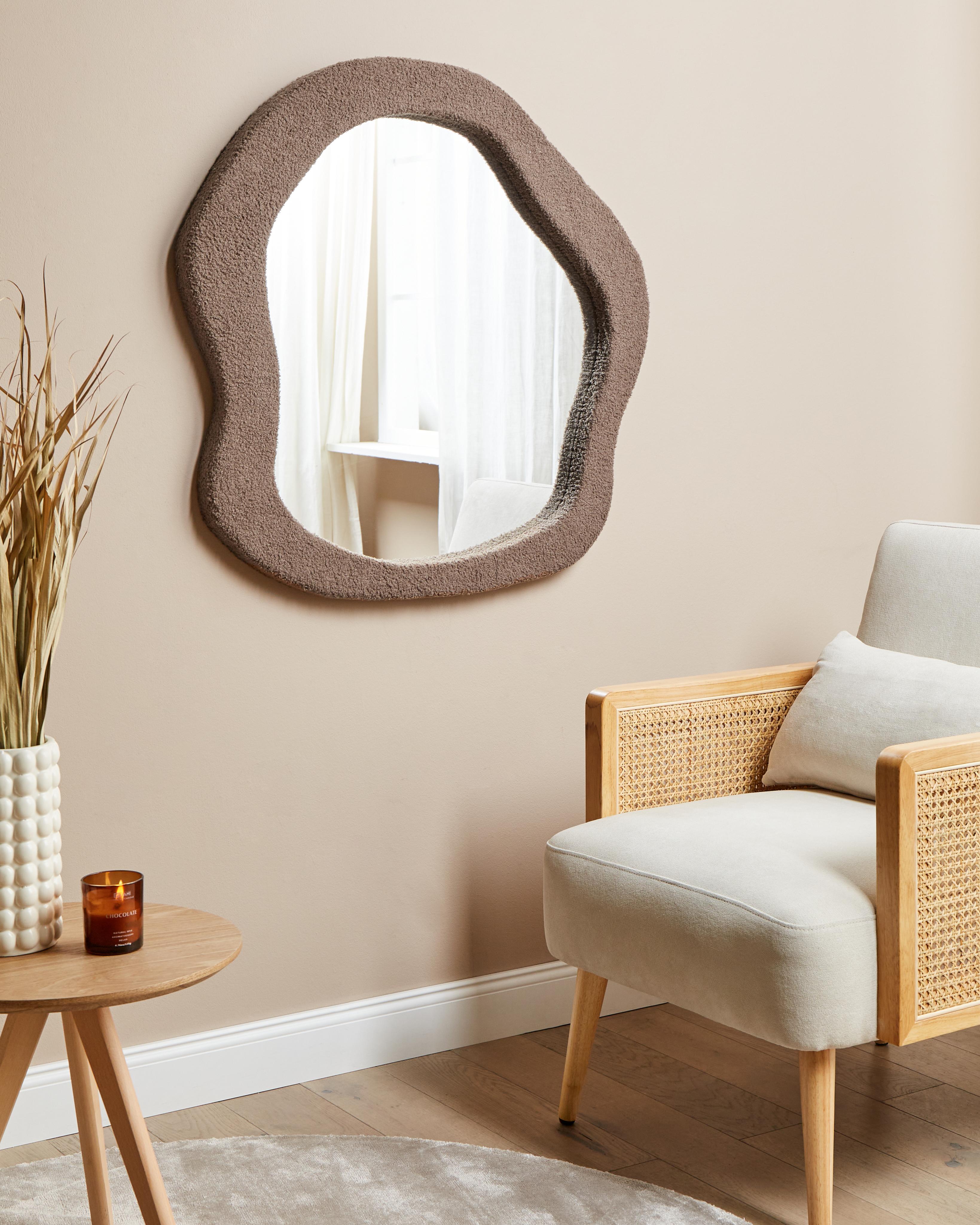 Wall Mirror BLISMES 79 cm 80 cm Boucle Brown