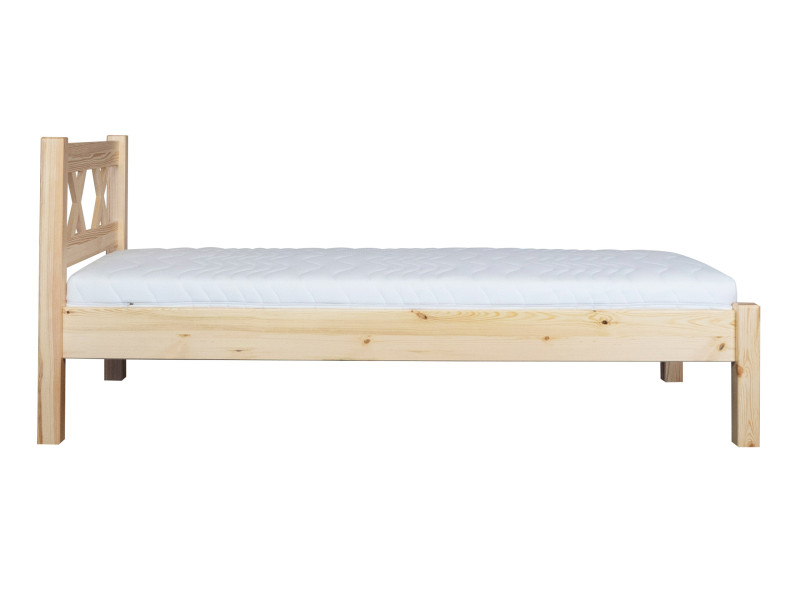 Łóżko 90x200 drewniane MODERN, kolor sosnowy   stelaż