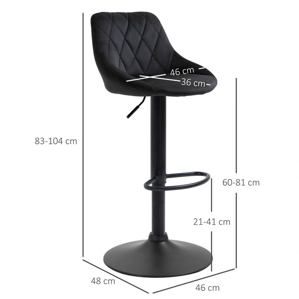 Barhocker, höhenverstellbar, 2 Stück