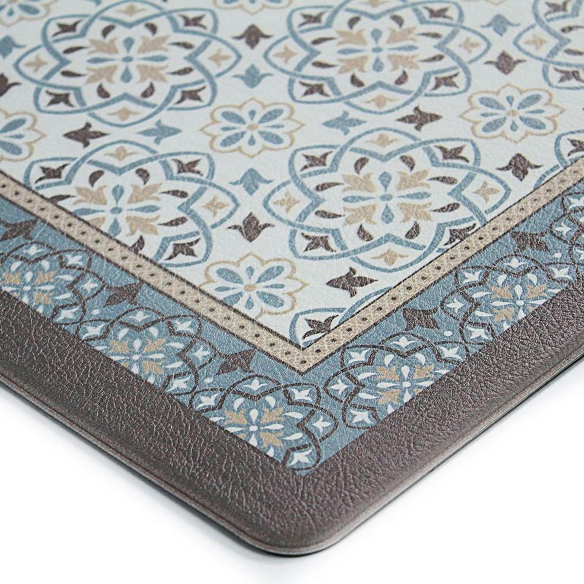 AZULEJOS - Tapis de cuisine carreaux de ciment bleu gris 45x75