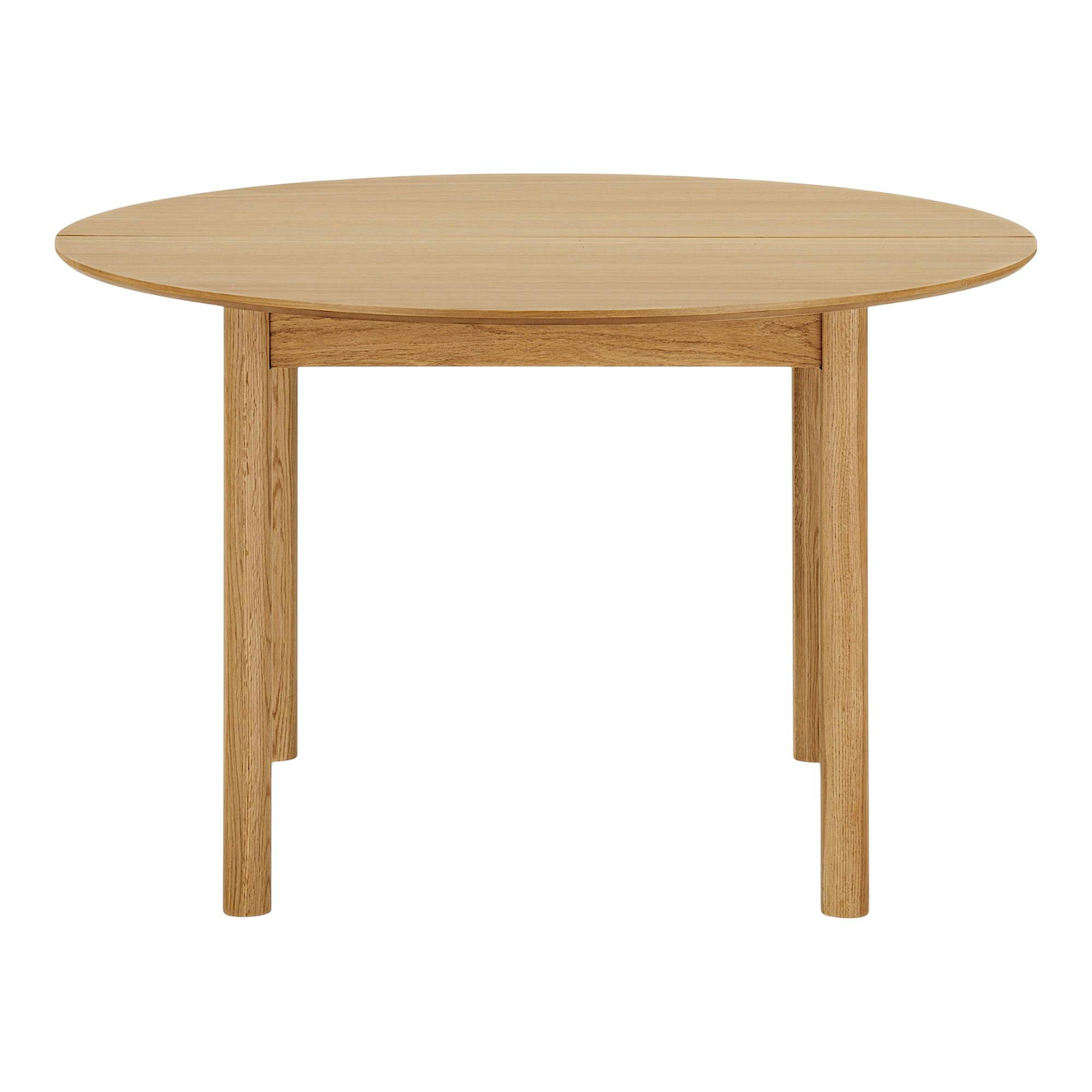 Table ronde placage bois de chêne ø120   2 rallonges TARAZ