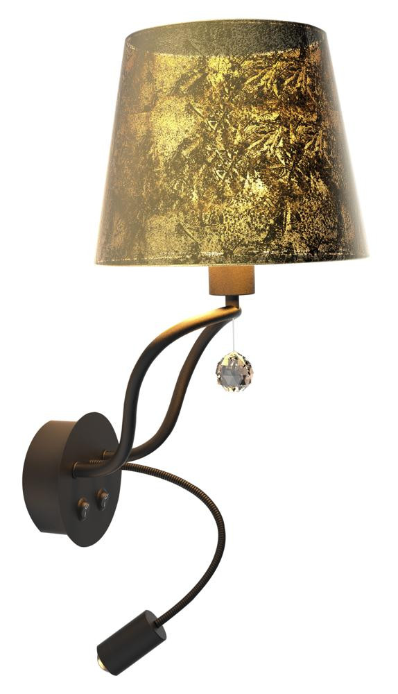 Lampa kinkiet SARIA 1x6w e14 led 8w led czarno złoty apeti