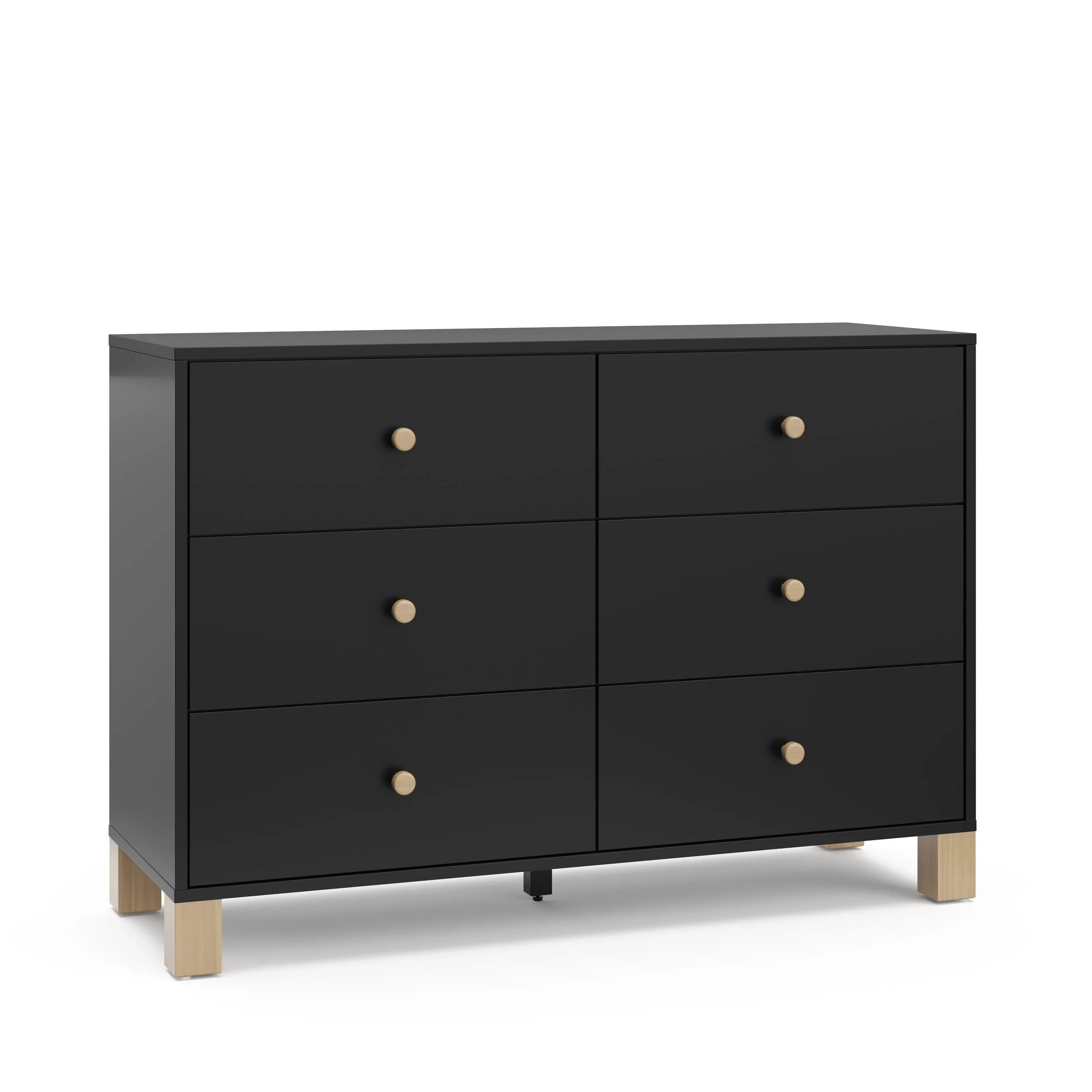 Storkcraft California 6 Drawer Dresser - GREENGUARD Gold Certified, Interlocking Drawer System