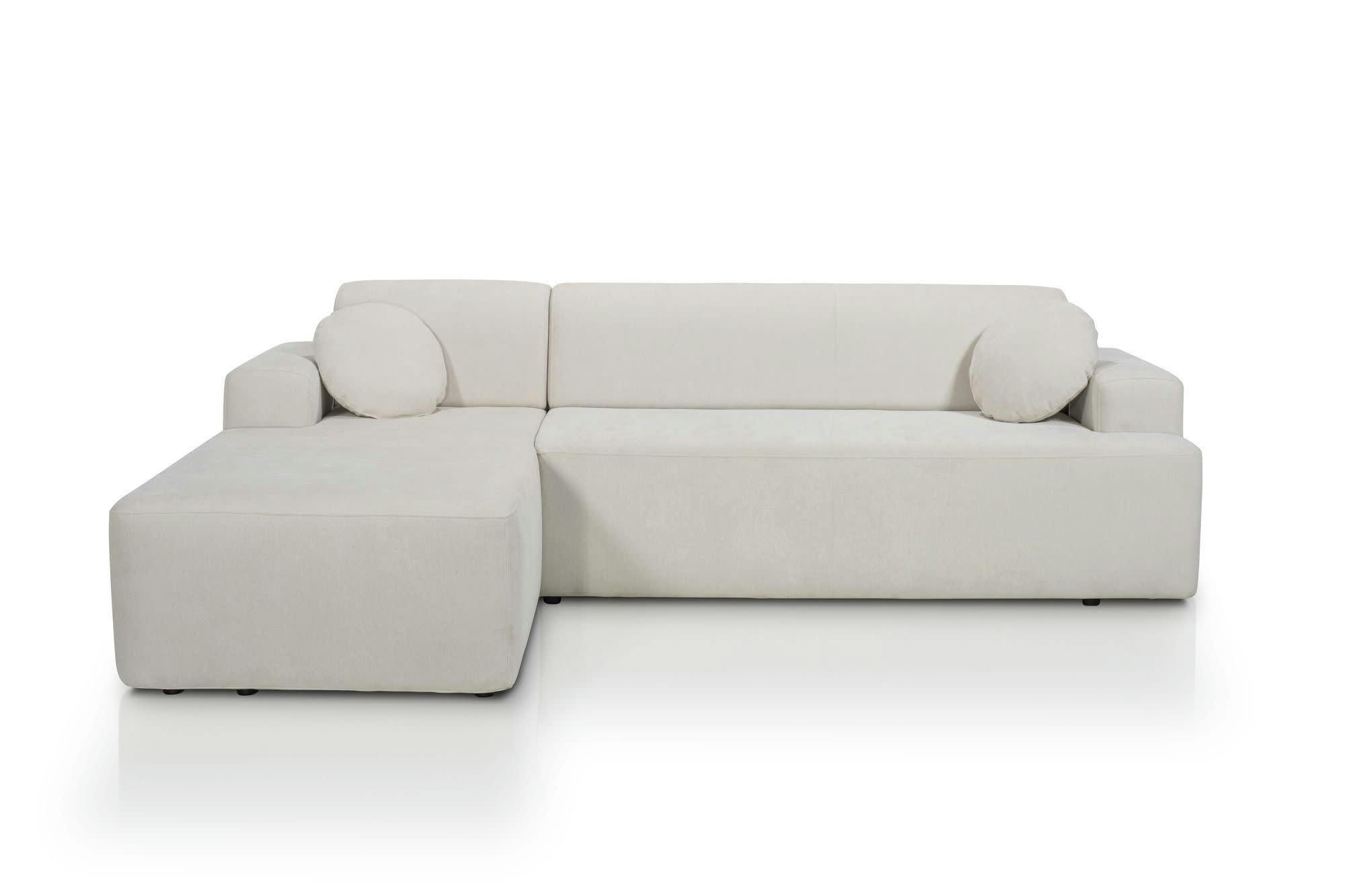 GALA - Canapé angle fixe 3 places  en tissu beige