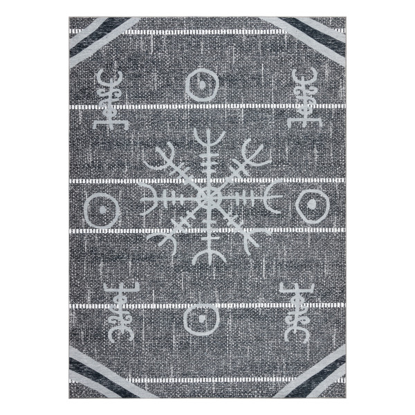 Dywan ANTIKA 118 tek, nowoczesny aztecki, do prania - szary 80x150 cm