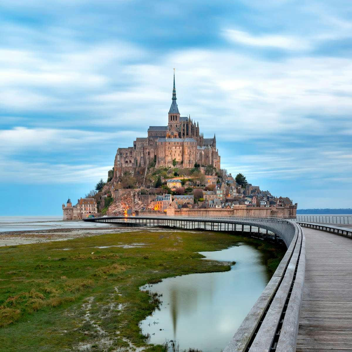 CLASSIQUE INTEMPOREL - Tableau sur toile Mont-Saint-Michel 90x90 cm