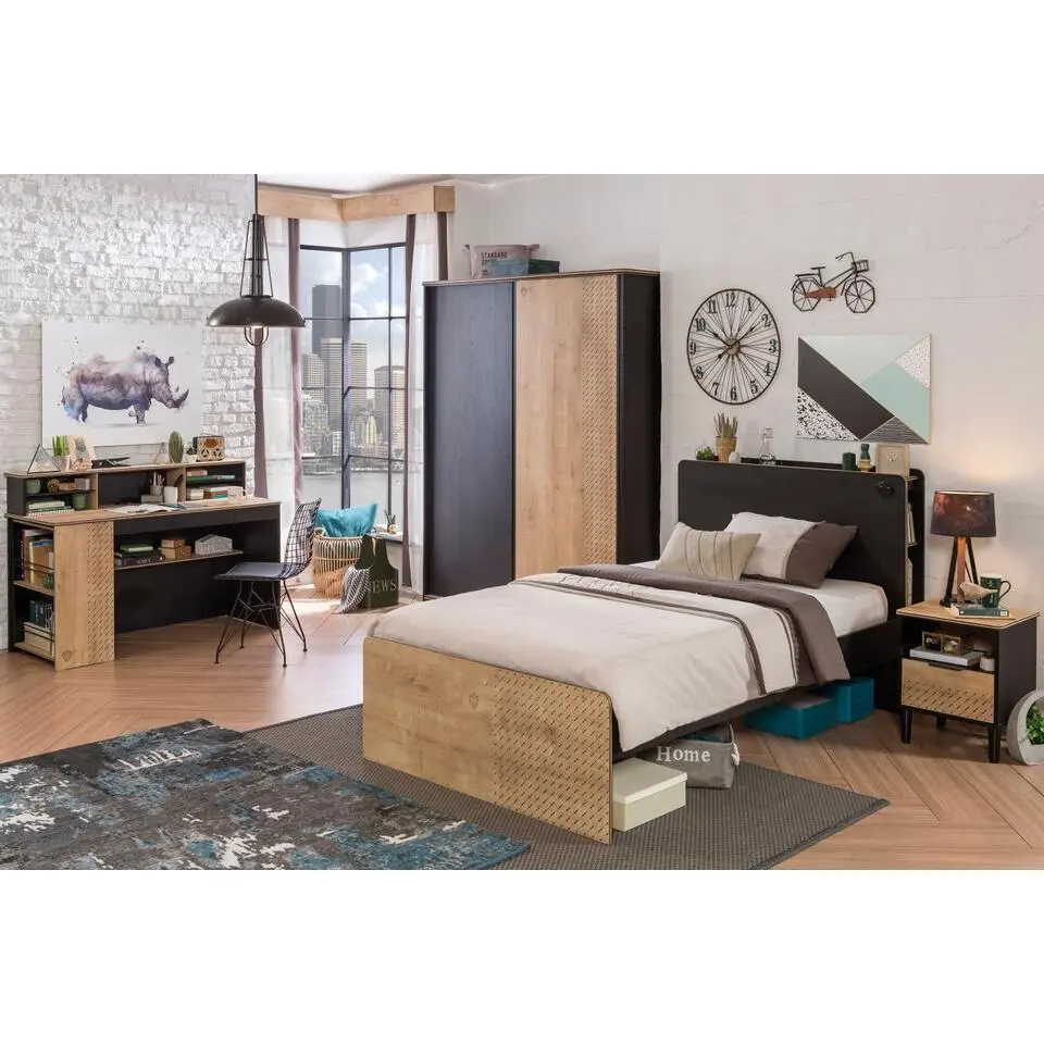 New York 3-deurs kledingkast tienerkamer