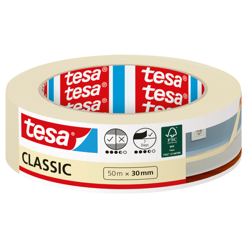 Ruban de masquage Classic 30 mm x 50 m TESA