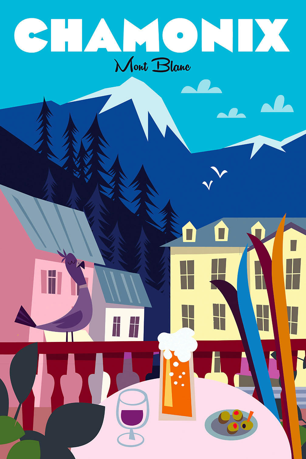 - Tableau chamonix mont blanc imprimé sur toile 40x60cm